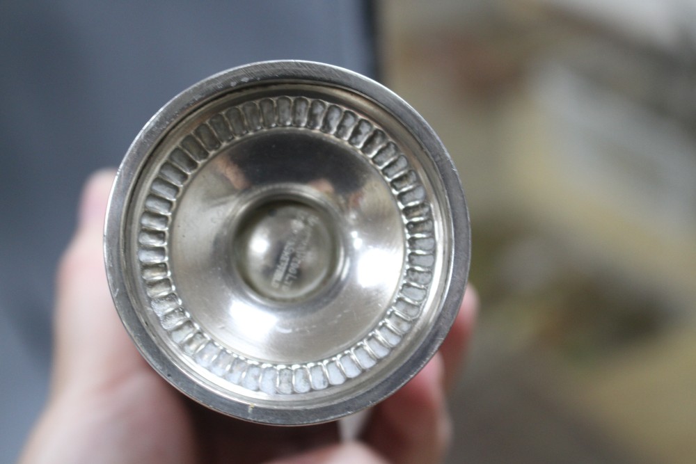 A George VI silver sugar caster by Mappin & Webb, Sheffield, 1938, 18.6cm, 5 oz.
